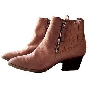 Carlos Womens Valiant Block Heel Side Zip Ankle Boot Cushioned Sz 8.5 M